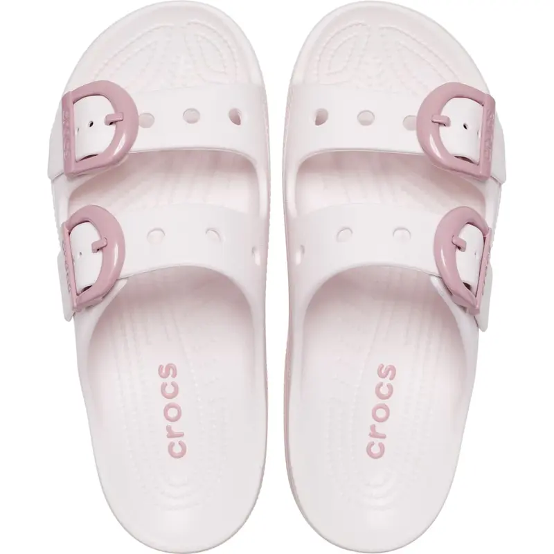 Crocs Women's Saturday Enamel Buckle Two-Strap Sandals, Summer Sandals