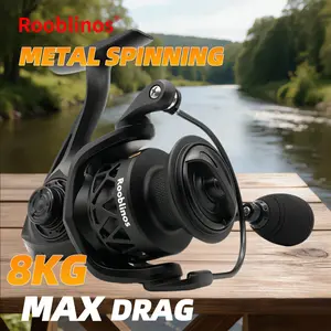 Rooblinos Spinning Reel, Matte Black Smoke Finish, Sleek Cool Design, Aluminum Spool, Stainless Steel Bearings, Smooth Retrieve, High Strength Body, Freshwater Fishing, Beginner Friendly, Durable, High Performance, Corrosion Resistant, Lightweight