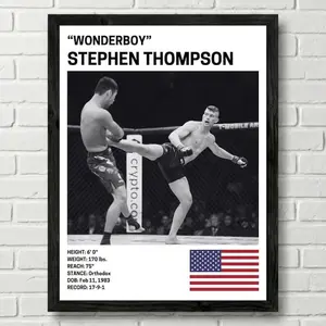 Stephen Thompson Poster, Fighter Wall Art Decor, UFC, Mixed Martial Arts Print, mma Canva for Home Gym, Sports Fan Wall Decor, Man Cave