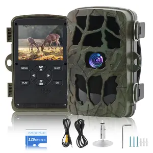 4K 20-megapixel hunting camera with large 2.4-inch screen, 0.2-second trigger time, 85° PIR angle for wildlife surveillance