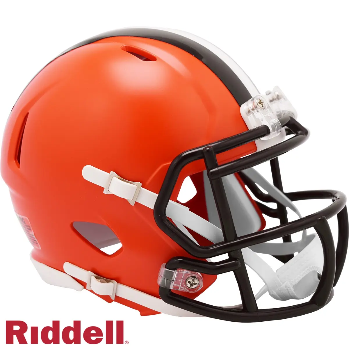 Riddell 9585599188 Cleveland Browns Collectible Speed Shell Mini Replica Football Helmet 2020 - ABS Plastic, 1 lbs, 4-pt Chinstrap, Foam Interior Padding, Team Colors, Affordable, Perfect Gift for True Sports Fan, Autographs, Home/Office Display