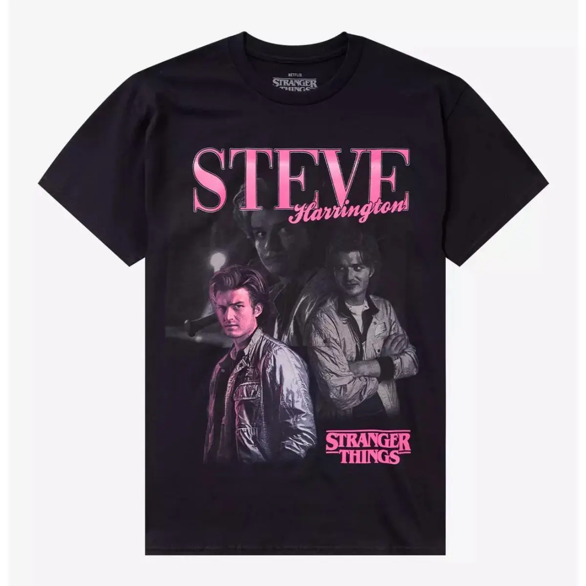 Men's Unisex Stranger Things Fashion T-Shirt - Steve Harrington Graphic Print, Soft Cotton Short-Sleeve Casual Top, Breathable Menswear Tshirt, Shortsleeve