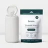 Biom Flushable Wipes Dispenser + 60-Ct Fragrance-Free Sensitive Skin Soft Dry Wipes, Dermatologist-Tested, Durable Eco-Friendly Plant Fiber Biodegradable for Bathroom Daily Home Care