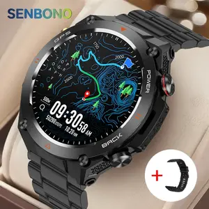 SENBONO KC82 Smart Sports Watch GPS Barometer Compass and Health Monitoring big battery Outdoor GPS Smart Watch Men