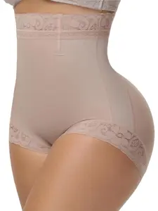 1 Count Super High Waist Elasticity Shaperwear Shorts, Fajas, Butt Lifting And Tummy Control Shaping Shorts, Lace Anti Slip Shaperwear Panties, Women's Body Shaper Bottoms Comfortable, Suitable for Daily, Everyday or Party, Underwear