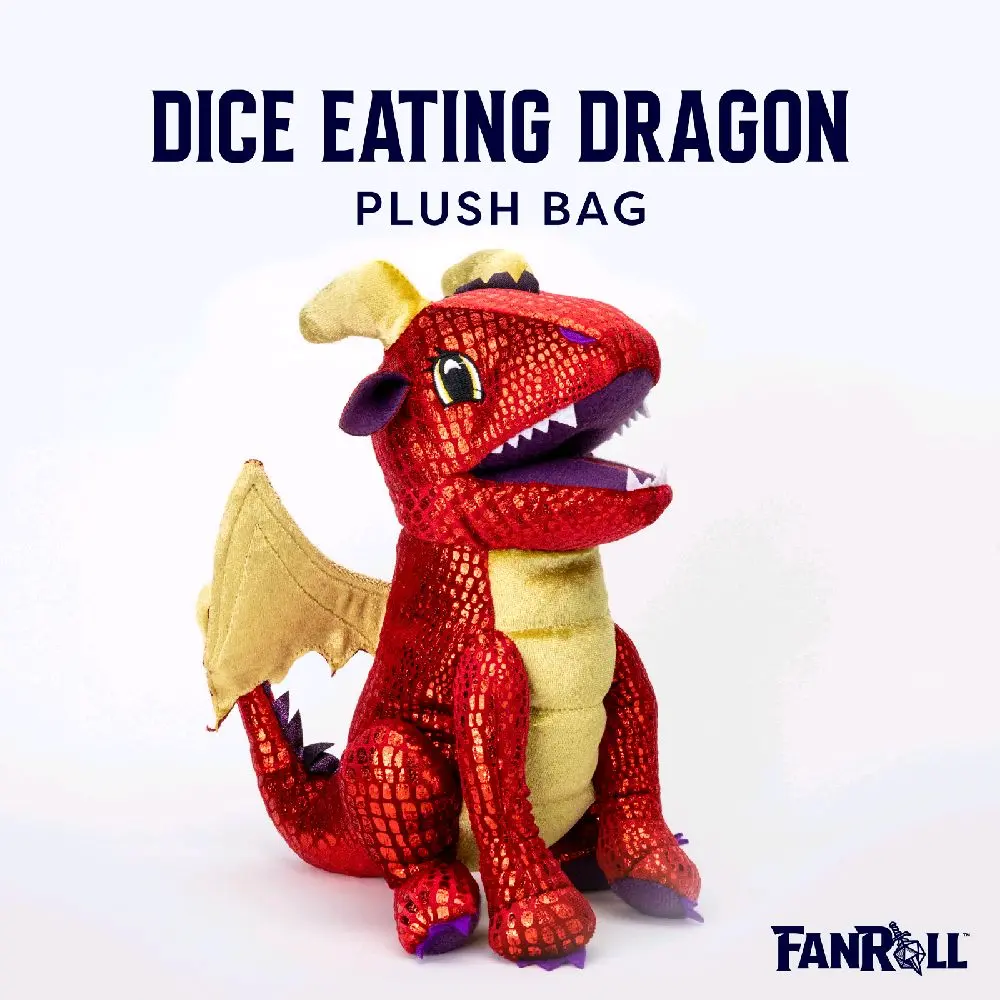 Dice Eating Dragon Plushie Dice Bag
