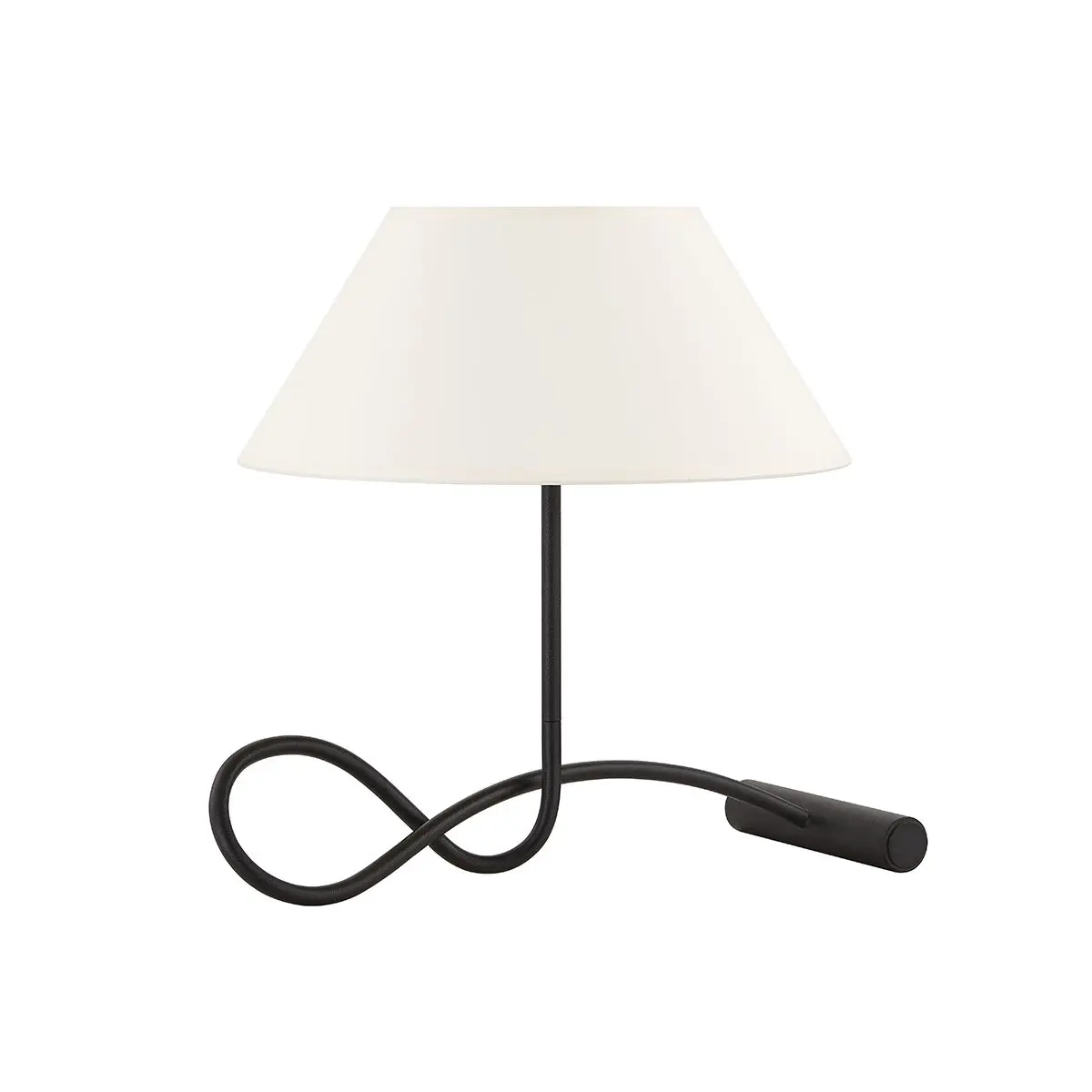 Sculptural Alameda Table Lamp With Forged Iron Body And Tapered Paper Shade For Elegant Spaces