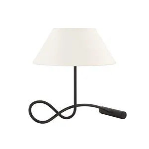 Sculptural Alameda Table Lamp With Forged Iron Body And Tapered Paper Shade For Elegant Spaces