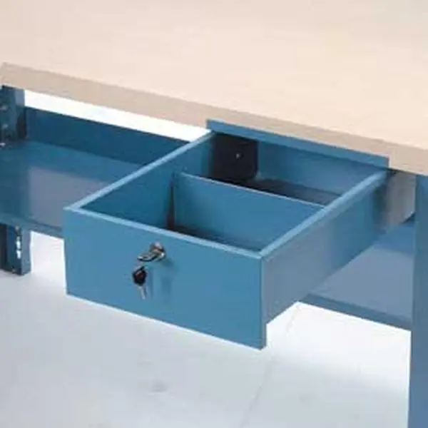 Global Industrial 606797BL Modern Lockable Steel Pull-Out Drawer Storage Bench - Unassembled, 8 lbs Home Needs Indoor Furniture Stool with Assembly Required