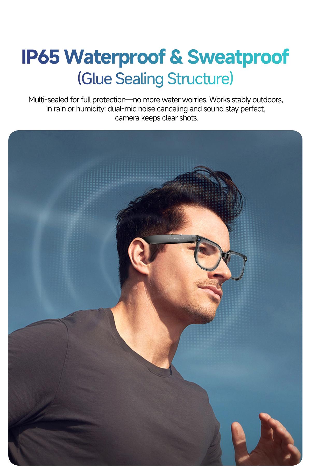 KPEP Smart AI Camera Glasses with 8MP Resolution, Button Touch Adjustment for Travel Outdoor Adventures Hands-Free Photography 160+Languages Real-Time Translation Bluetooth Wireless Wearable Video Recording Sunglasses Blue light blocking, Easter gift