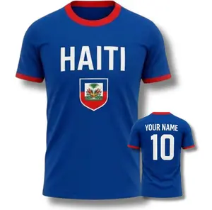 Haiti Soccer Jersey Custom Name & Number Tee | Haitian Flag Football Fan Shirt