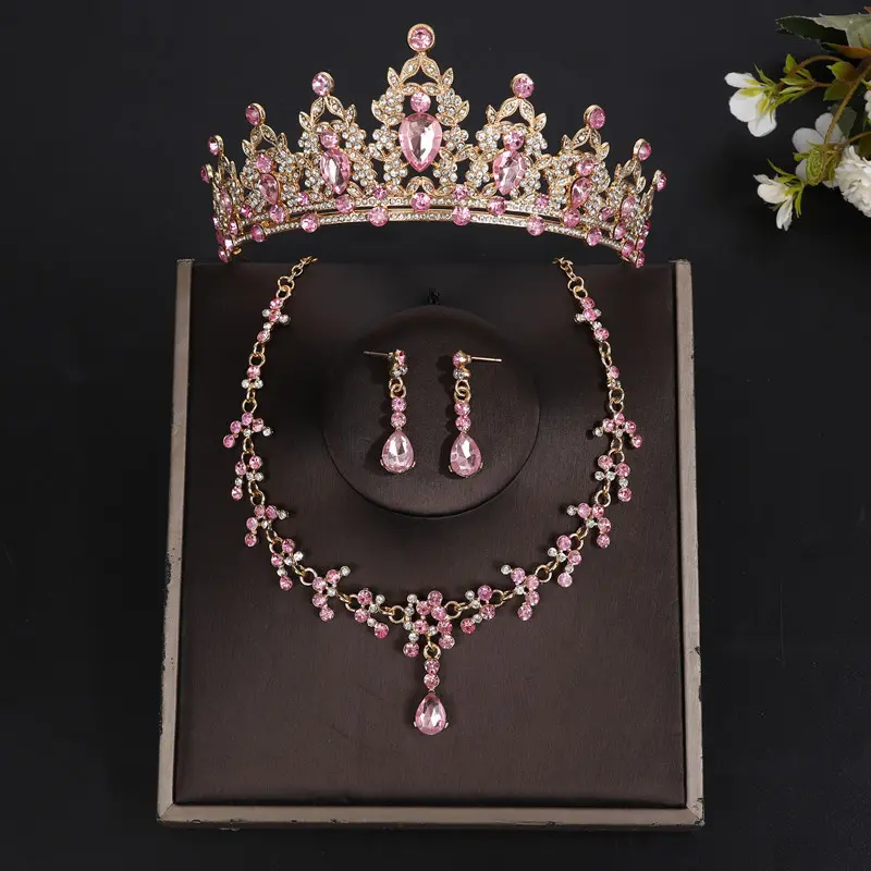 Pink Crown+Necklace+Earring Needles