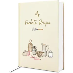 Hardcover Recipe Book to Write  Your Own Recipes -  Blank Cookbook with Elegant Cover  Sage Green, Blush Pk & Beige | Aesthetic Recipe Notebook Organizer |  for  Chefs (Oat)