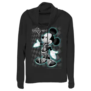 Junior's Kingdom Hearts 1 King Mickey Cowl Neck Sweatshirt Junior's Kingdom Hearts 1 King Mickey Cowl Neck Sweatshirt