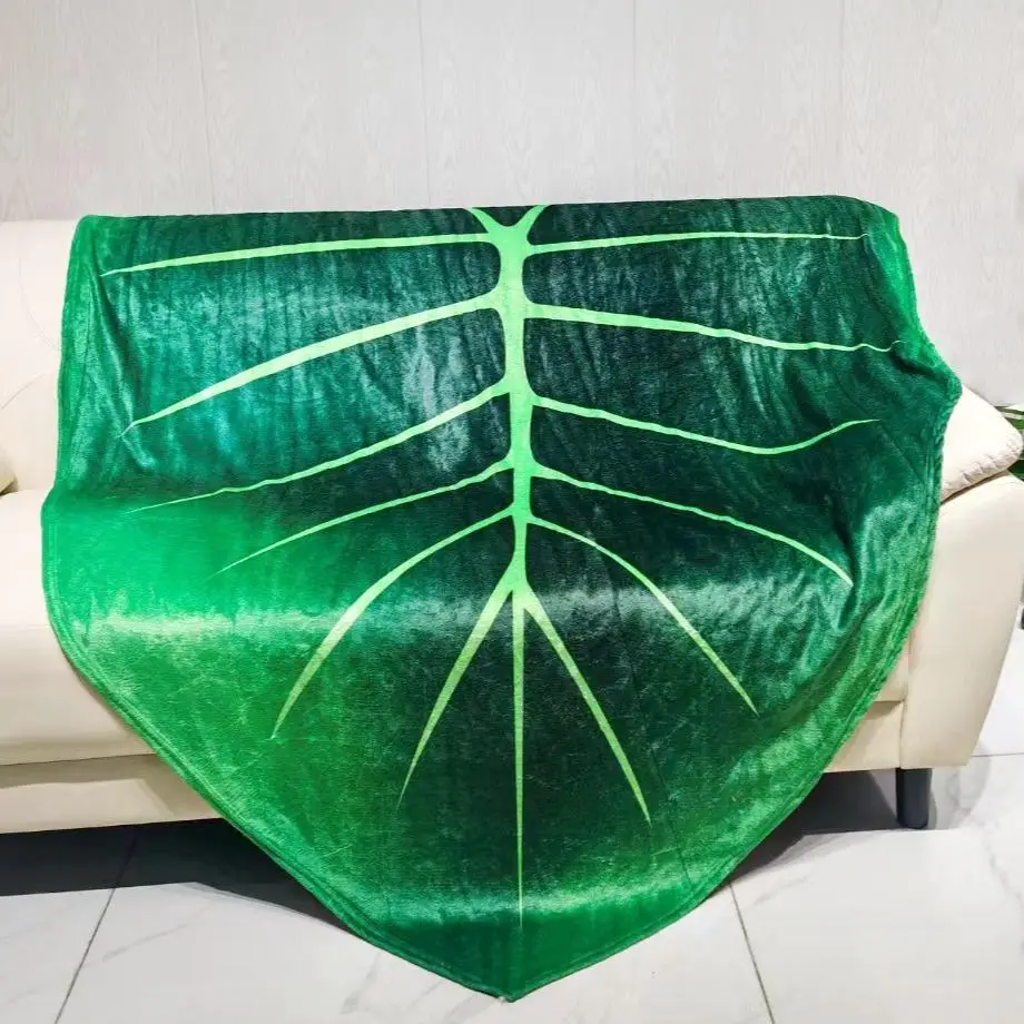 Leaf Pattern Flannel Blanket, 1 Count Soft Comfortable Bedroom Throw, Bedding Supplies for Home Office Travel