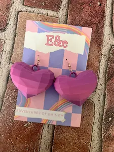 Adventures of Em & Em | Chunky Heart Dangle Earrings