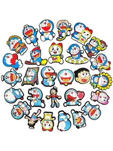 28Piece Japanese Anime Shoe Charms for Crocs, Cute Cartoon Shoe Decorations Accessories Buckle For Bubble Slides Clogs Sandals