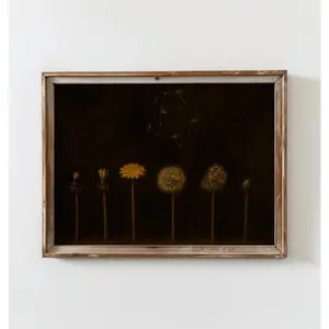 Moody Cottagecore Dandelion Painting | Vintage Dark Academia Print | Modern Farmhouse Art | Dark Dandelion Flower Artwork