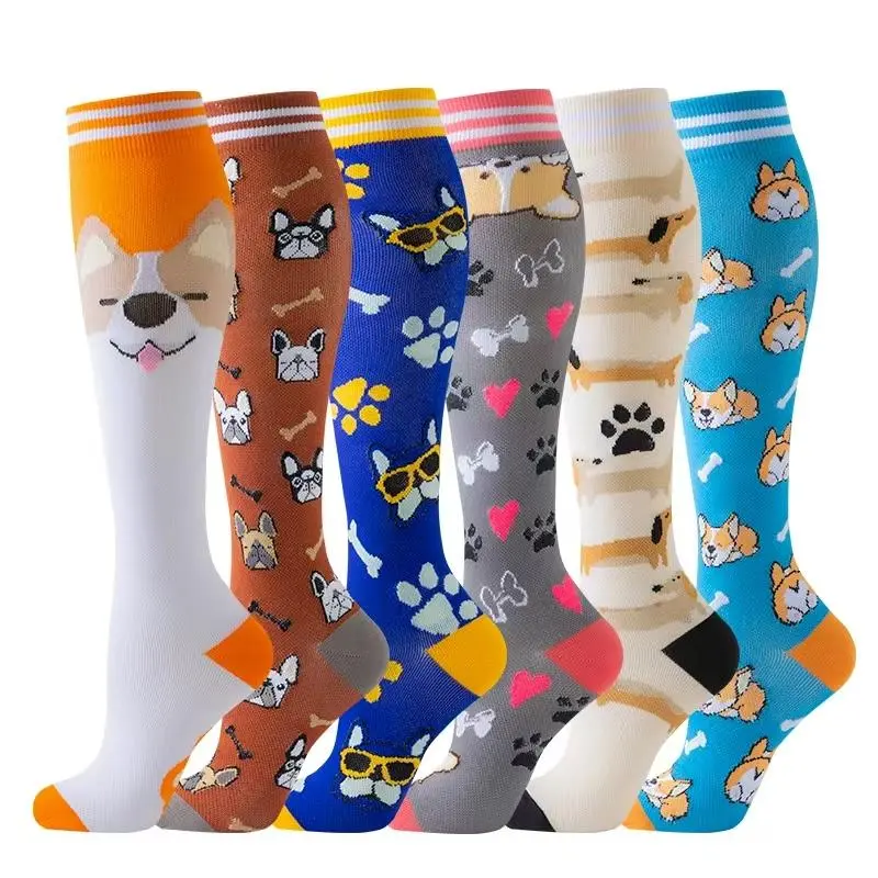 Ladies & Men's Compression Socks Set of 5 to 6 Pairs, Ideal for Running Sports and Nursing Support, Best Compression Stockings, Breathable Compression Socks, Athletic Socks, Sports Fit Socks, Breathable Polyester Socks