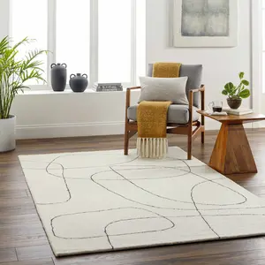 Deniz Modern Off-White Wool Rug Deniz Modern Off-White Wool Rug