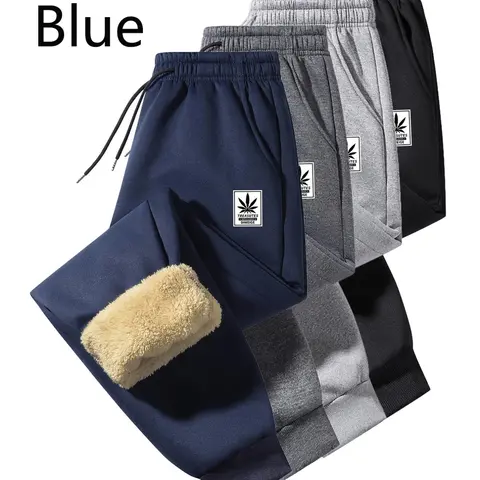 Men's Fleece Lined Casual Comfy Joggers, Trendy Comfortable Daily Wear, Perfect Choice for Leisure Activities, Fall & Winter Fashion