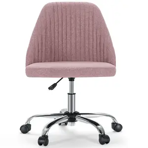 Office Chair, Comfy Desk Chair Rolling Vanity Swivel Task Chairs with Wheels, Wide Seating Armless Height Adjustable Computer Chairs for Home,Bedroom,Student,Adults,