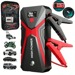 5-in-1 portable car battery emergency starter, with tire inflation function, 12V quick start, battery booster, USB input/output, LED emergency light, reliable power source, roadside/vehicle emergency tool, 3000A portable wireless car emergency starter,