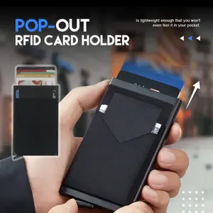 RFID Blocking Credit Card ID Holder Slim Travel Wallet Stainless Steel, Compact Design, Durable Stainless Steel, Lightweight, Elegant Accessory