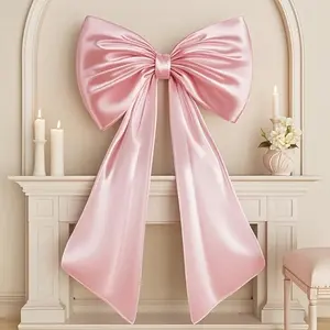 Giant 3D Bow Hanging Ornament with Ribbon Ties - Window, Home, Wedding & Holiday Party Decor | Perfect for Girls' Room, Valentine's Day, Birthday & Tree Topper Decoration