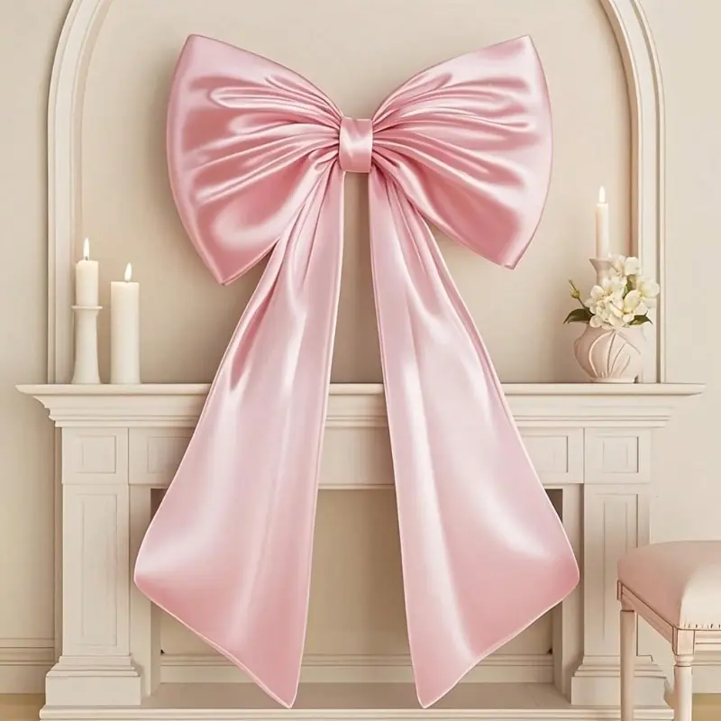 Giant 3D Bow Hanging Decorative Ornament with Ribbon Ties - Window, Home, Wedding & Holiday Party Decor | Perfect for Girls' Room, Valentine's Day, Birthday & Tree Topper Decoration