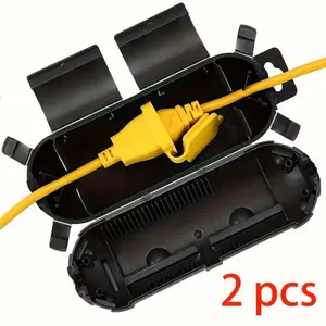 Outdoor Extension Cord Cable Safety Cover Set, Waterproof Storage Box, Weatherproof Electrical Connection Box, Protects Outdoors Plugs and Decorative Lights