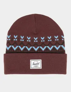 HERSCHEL SUPPLY CO.  Mens Elmer Fair Isle Beanie, Brown