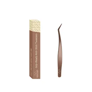 MAXCOMFI Professional Eyelash Tweezers Set, Anti-Stick Precision Makeup Tools with Straight & Curved Tips for Lash Extensions & Clusters