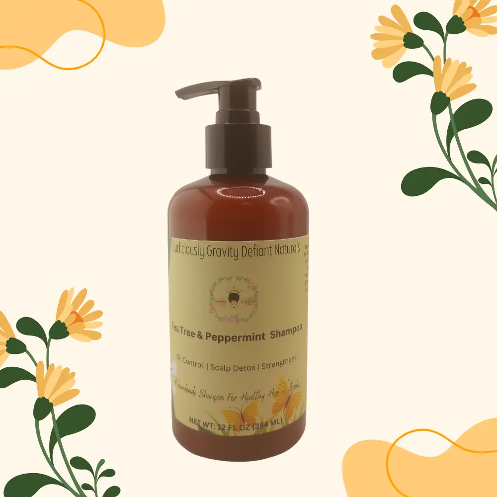 Refreshing Tea Tree & Peppermint Shampoo - Natural Hair Care - Deep Cleansing - Sulfate-Free, Paraben-Free, and Cruelty-Free"