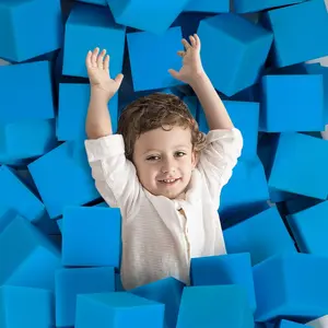 24 PCS 5 Inches Foam Pit Cubes Gymnastics Foam Trampoline Blocks Multi-Sport Protective Padding for Freerunning Trampoline Parkour Skate Parks & BMX Dark Blue