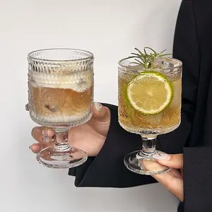 2-Piece Vintage Sunflower Embossed Glass Tumbler, Creative Drinkware for Home & Kitchen, Stylish Tumbler Glasses for Party Use, Glass Tumbler Glasses