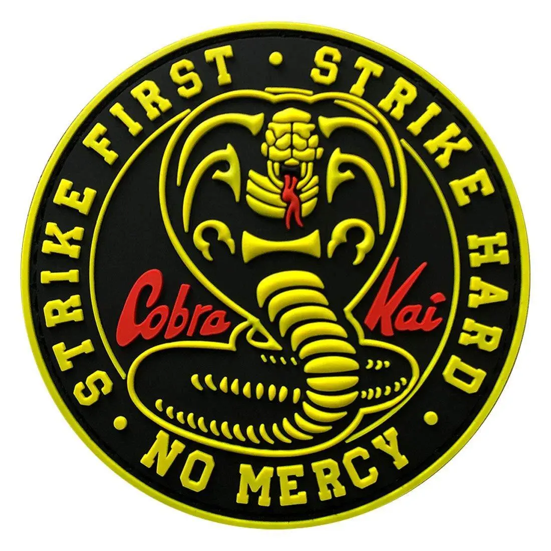 Miltacusa Cobra No Mercy Strike First Karate Kid Patch [Hook Fastener Backing - 3D-PVC Rubber-3.0 inch-KP-1]