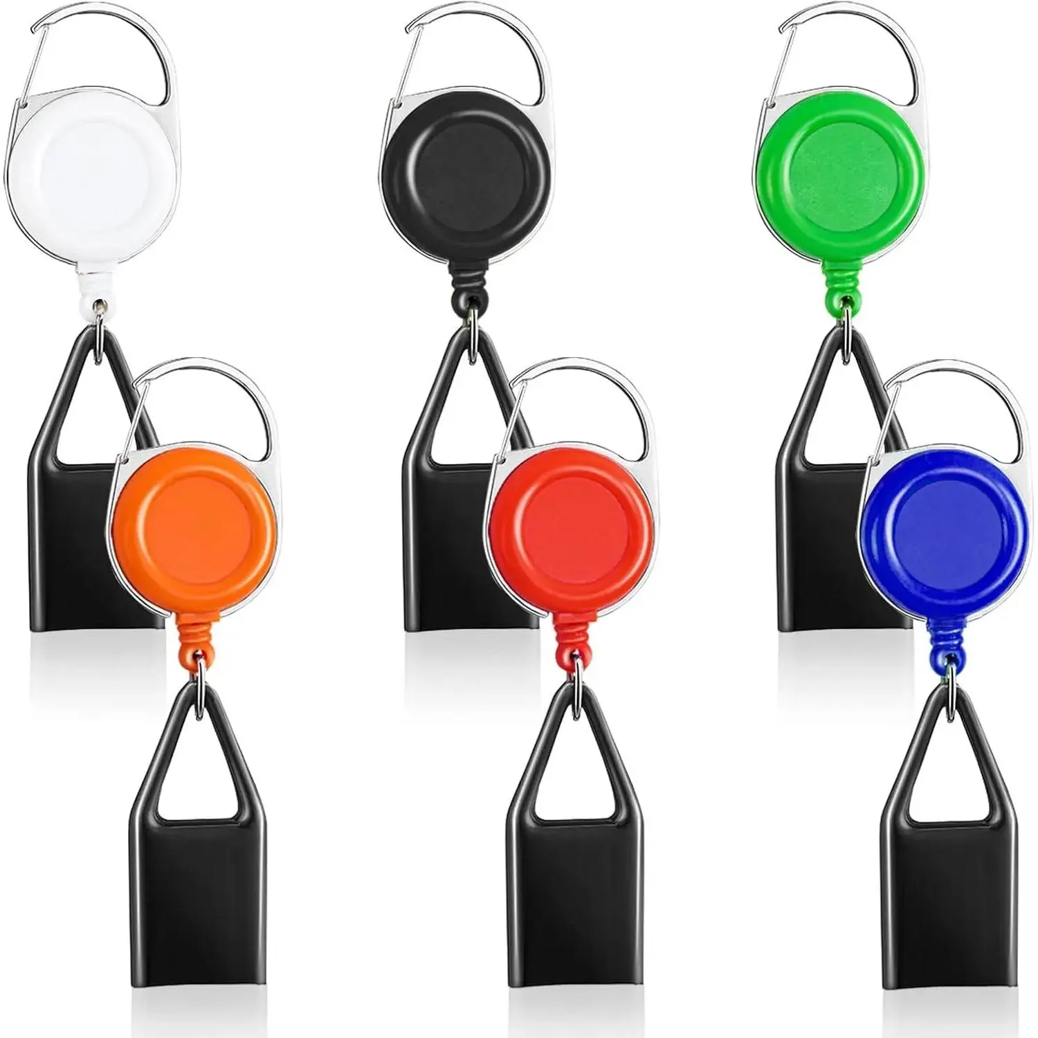 6 Pcs Retractable Lighter Leash Keychain Accessories - Classic Lighter Holder with Single Clip, Multicolor Strap for Convenience