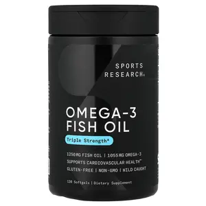 Sports Research Omega-3 Fish Oil, Triple Strength, 120 Softgels