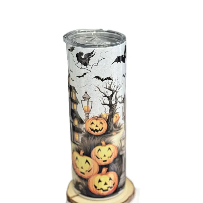 20 oz Haunted House Shimmer Tumbler ( Bottle Drinkware Water Bottles Cup Reusable Portable Washable )