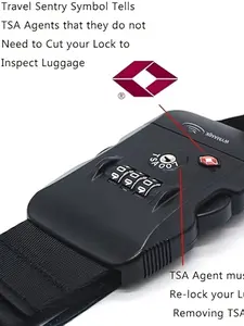 Adjustable Anti-Slip Tsa Luggage Strap Set, Cross Belt with Password Lock, Fits 20-34 Inch Suitcases, Travel Security Straps, Colors, Durable
