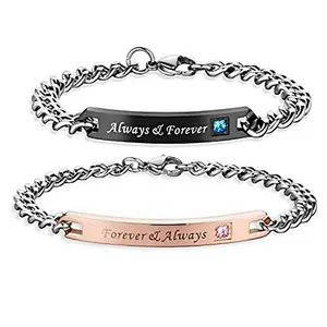Promise Bracelets for Couples Letters Her King His Queen Stainless Steel Relationship Matching Couples Bracelets Set for Women Does not apply