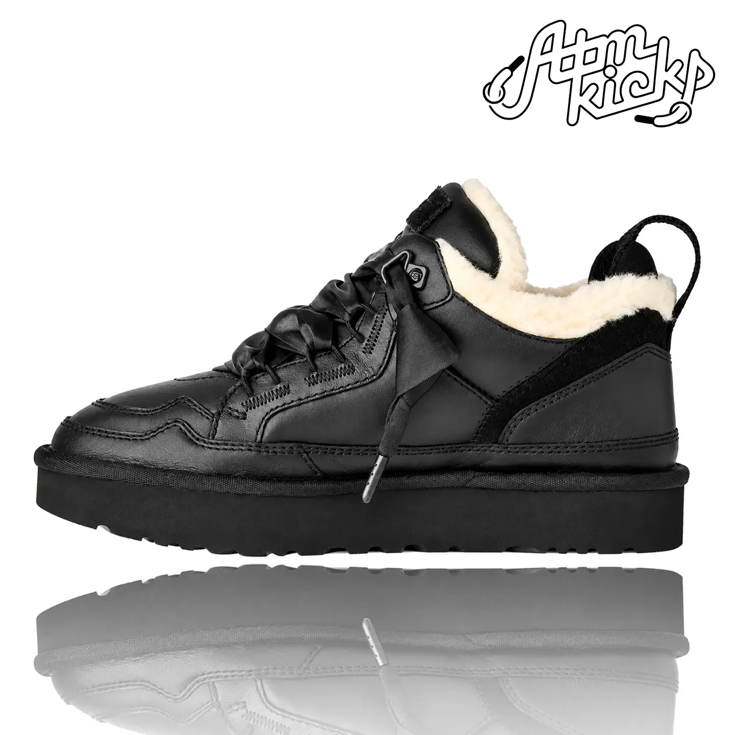 UGG Lowmel Leather Black (Women's) 1171537-BLK Authentic Shoes Footwear Sneaker Trainer Comfortable Walking Fashion Trending Gift