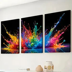 2D flat, 3-piece set of 2D/flat print canvas paintings and posters, ready-to-hang modern style 2D/flat print, stylish abstract art, home decoration, wall art, room decoration, holiday gift, suitable for living room, bedroom, dining room, and office