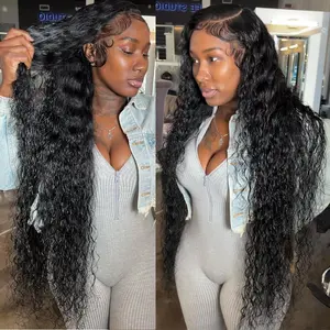 Bling Hair Deep Wave Lace Frontal Wig for Women Brazilian Human Hair 13x4 13x6 HD Transparent Lace Front Wig Short Curly Pre Plucked 12-36 Inch 180% Density TikTokShopHolidayHaul
