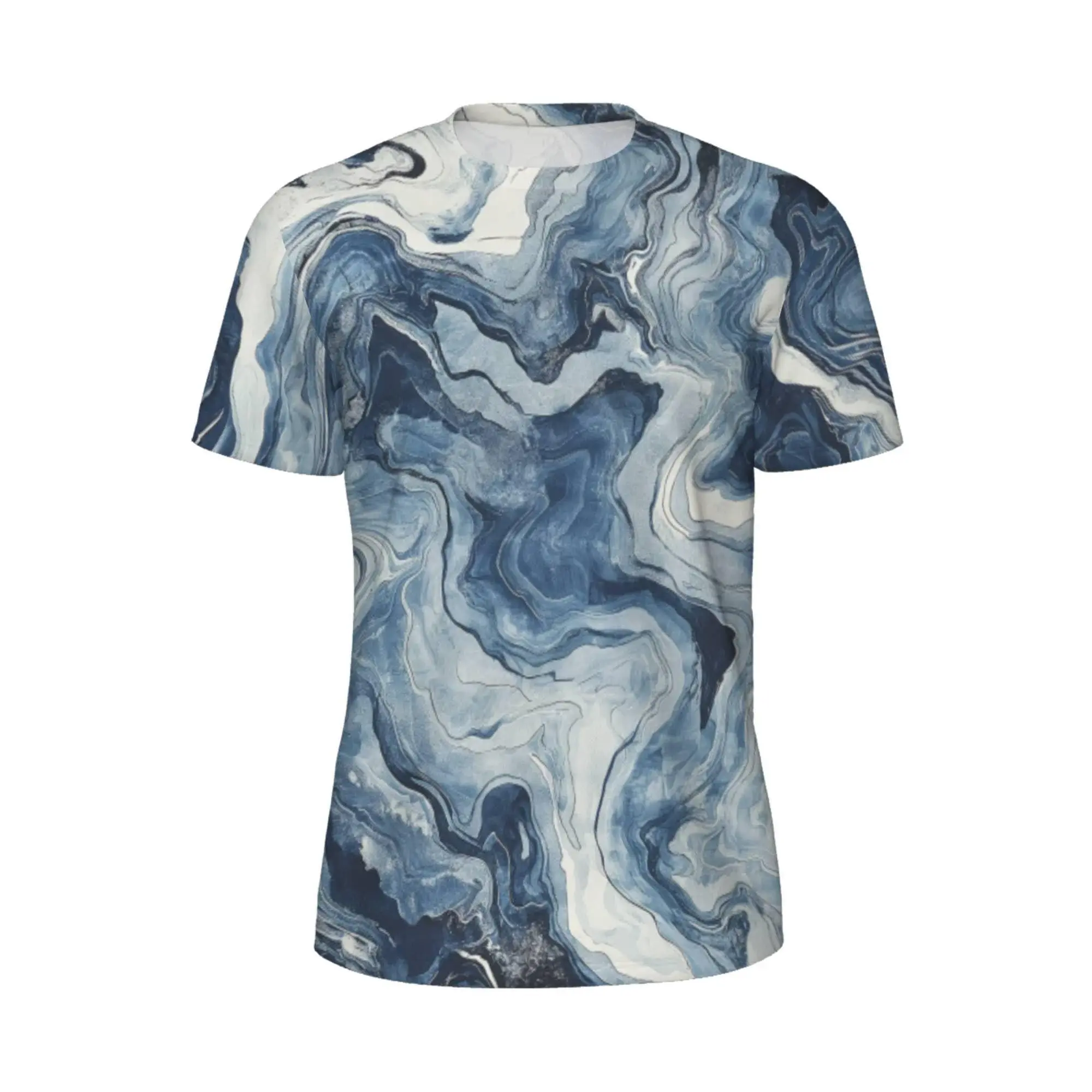 Women's Unisex Abstract Marble Print T-Shirt - Short Sleeve Streetwear Tee, Soft Breathable Fabric, Casual Relaxed Fit, Shortsleeve, Tshirt, Vivid, Daily Wear, All Over Print, Top, Shortsleeve Tee, Tops, Soft Fabric, Colorful Style, Graphic Tees With Bold