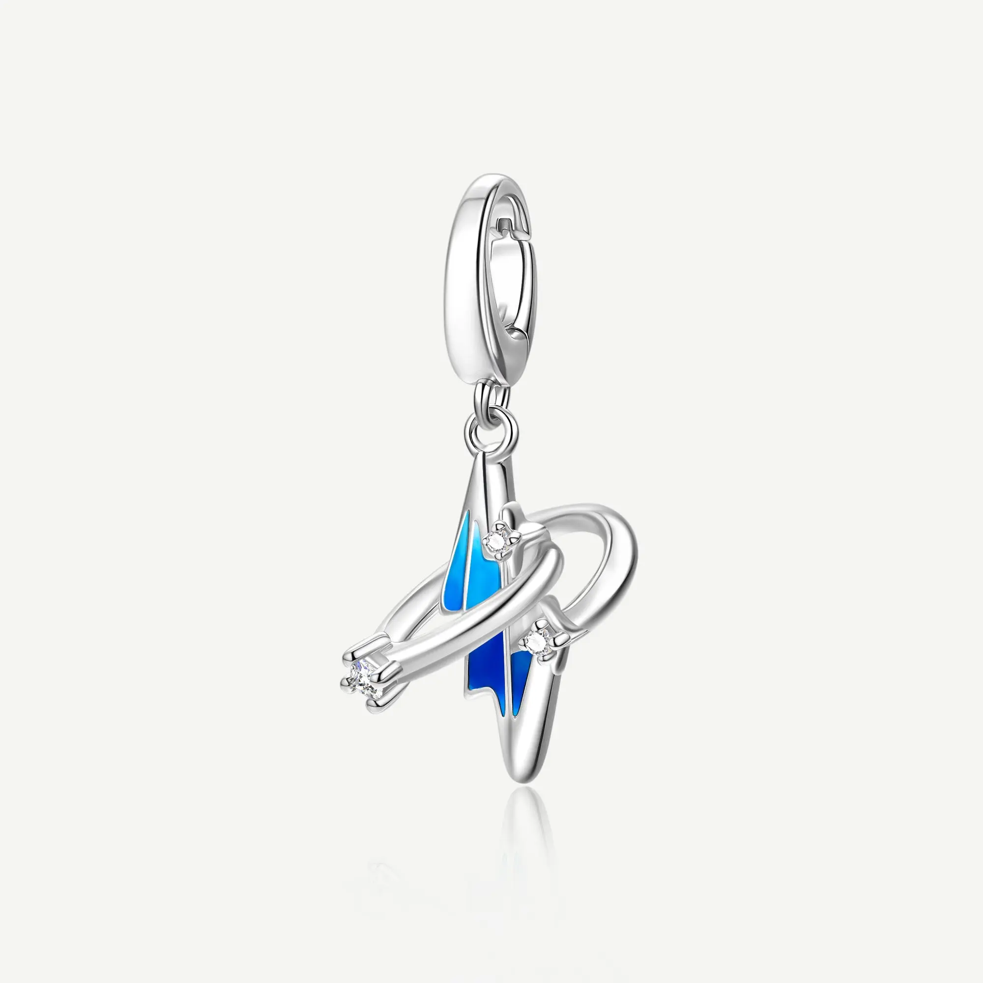Harry Potter Thematic Charm in a Silver Bolt Shape, Lightning Scar with Glow-in-the-Dark Gradient Enamel for Females, Everyday Wear