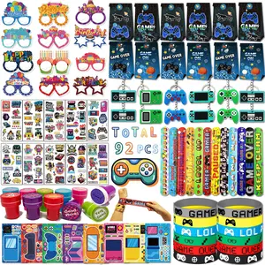 92Pcs Game Party Favors Assortment Gifts Box, Game Birthday Party Decorations, Game Party Supplies Toys School Classroom  Student Prizes, Treasure Box Pinata Goodie Bag Stuffers, Boy Girl Birthday Supplies Treat Gift, Supplies for Classroom Prizes