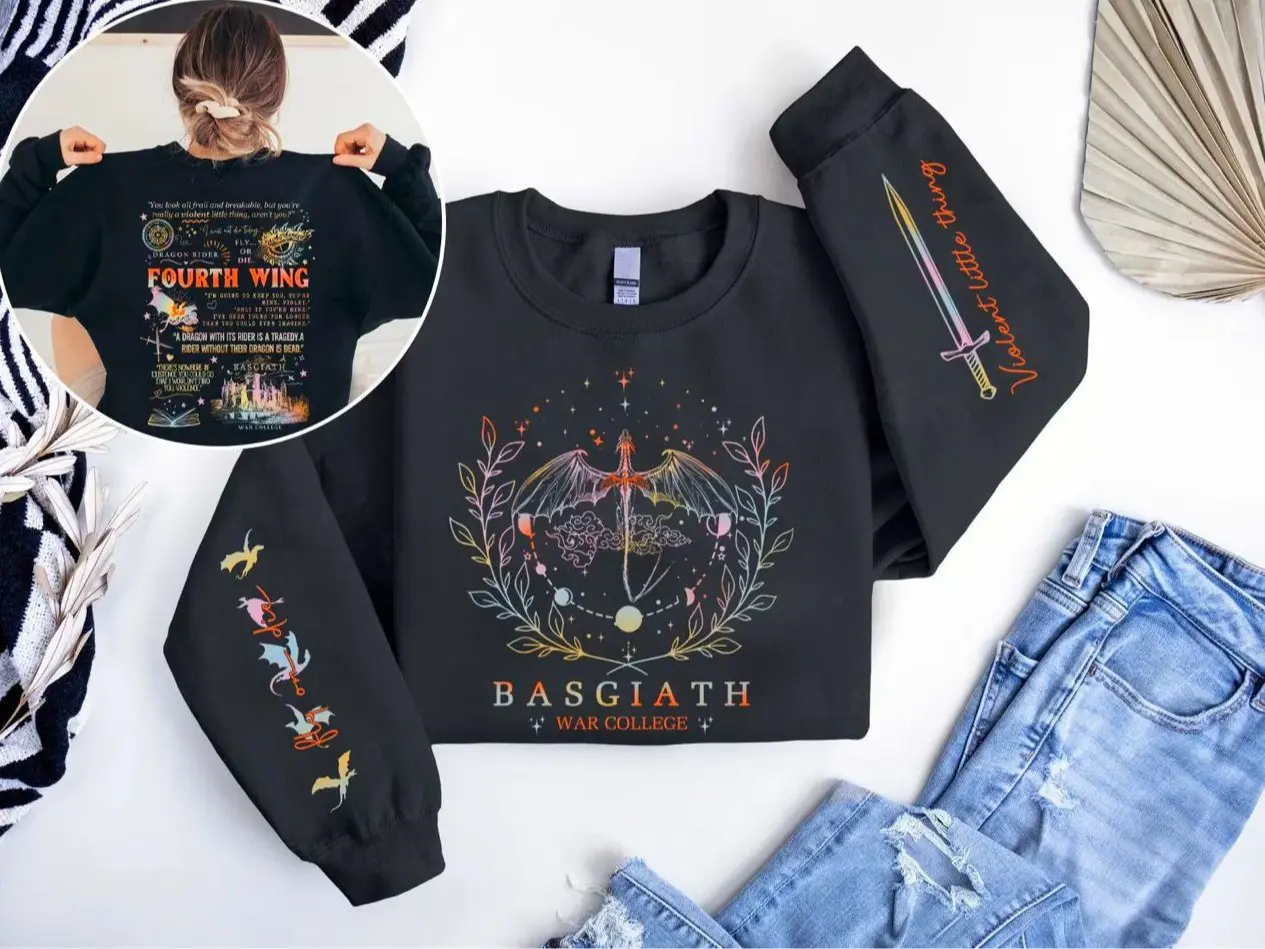 Fourth Wing Sweatshirt, Custom Basgiath War College Crewneck, Dragon Rider Hoodie, Violet Sorrengail, Fantasy Reader Hoodie, Xaden Riorson Sweater, Riders Quadrant Sweatshirt