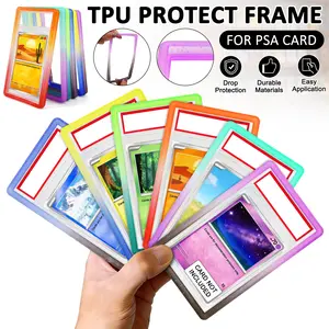 6/12/18/24/30Pcs Gradient TPU Slab Bumper Guard Protector for PSA Graded Cards,Collector Approved Stackable Edge Protection